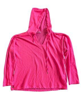 Lilly Pulitzer Women's Sz XL Pink Hooded Lightweight Pullover Long Sleeve